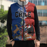 Personalized Chile Flag Map Sleeveless Puffer Jacket Happy Independence Day