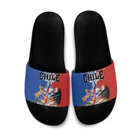 Chile Flag Map Slide Sandals Happy Independence Day