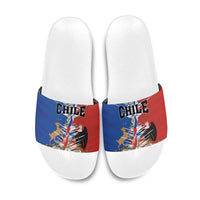 Chile Flag Map Slide Sandals Happy Independence Day