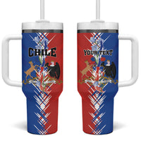 Personalized Chile Flag Map Tumbler With Handle Happy Independence Day
