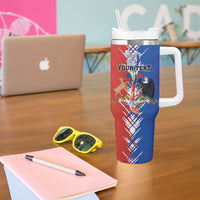Personalized Chile Flag Map Tumbler With Handle Happy Independence Day