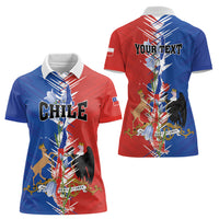 Personalized Chile Flag Map Women Polo Shirt Happy Independence Day