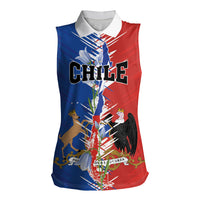 Personalized Chile Flag Map Women Sleeveless Polo Shirt Happy Independence Day
