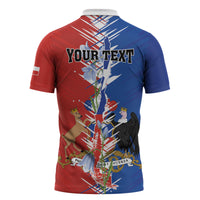 Personalized Chile Flag Map Zipper Polo Shirt Happy Independence Day