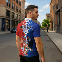 Personalized Chile Flag Map Zipper Polo Shirt Happy Independence Day