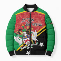 Personalized Saint Kitts and Nevis Bomber Puffer Jacket Happy Independence Day