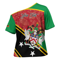 Personalized Saint Kitts and Nevis Cross Shoulder Shirt Happy Independence Day
