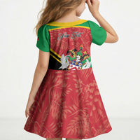 Personalized Saint Kitts and Nevis Kid Short Sleeve Dress Happy Independence Day