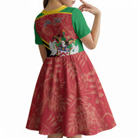 Personalized Saint Kitts and Nevis Kid Short Sleeve Dress Happy Independence Day