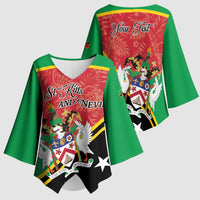 Personalized Saint Kitts and Nevis Kimono Sleeve Blouse Happy Independence Day