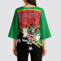 Personalized Saint Kitts and Nevis Kimono Sleeve Blouse Happy Independence Day