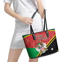 Saint Kitts and Nevis Leather Tote Bag Happy Independence Day