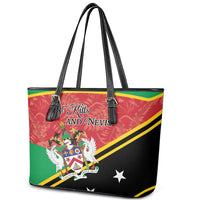 Saint Kitts and Nevis Leather Tote Bag Happy Independence Day
