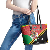 Saint Kitts and Nevis Leather Tote Bag Happy Independence Day