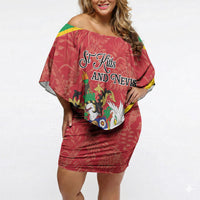 Personalized Saint Kitts and Nevis Off Shoulder Short Dress Happy Independence Day