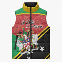 Personalized Saint Kitts and Nevis Sleeveless Puffer Jacket Happy Independence Day