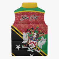 Personalized Saint Kitts and Nevis Sleeveless Puffer Jacket Happy Independence Day