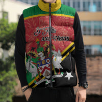 Personalized Saint Kitts and Nevis Sleeveless Puffer Jacket Happy Independence Day