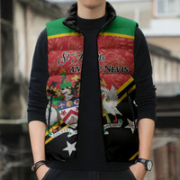 Personalized Saint Kitts and Nevis Sleeveless Puffer Jacket Happy Independence Day