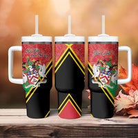 Personalized Saint Kitts and Nevis Tumbler With Handle Happy Independence Day