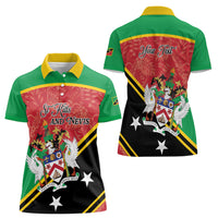 Personalized Saint Kitts and Nevis Women Polo Shirt Happy Independence Day