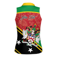 Personalized Saint Kitts and Nevis Women Sleeveless Polo Shirt Happy Independence Day