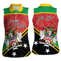 Personalized Saint Kitts and Nevis Women Sleeveless Polo Shirt Happy Independence Day