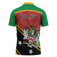 Personalized Saint Kitts and Nevis Zipper Polo Shirt Happy Independence Day