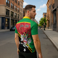 Personalized Saint Kitts and Nevis Zipper Polo Shirt Happy Independence Day