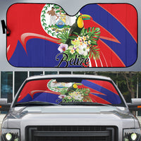 Belize Toucan Tropical Auto Sun Shade Happy Independence Day