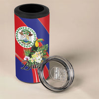 Personalized Belize Toucan Tropical 4 in 1 Can Cooler Tumbler Happy Independence Day
