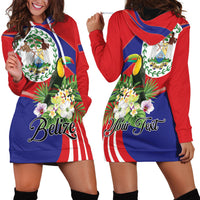 Personalized Belize Toucan Tropical Hoodie Dress Happy Independence Day