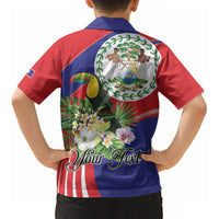 Personalized Belize Toucan Tropical Kid Hawaiian Shirt Happy Independence Day