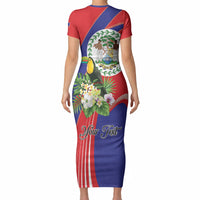 Personalized Belize Toucan Tropical Short Sleeve Bodycon Dress Happy Independence Day
