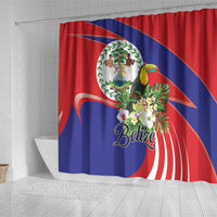 Belize Toucan Tropical Shower Curtain Happy Independence Day
