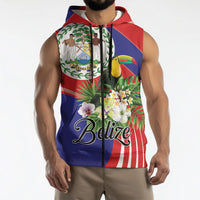 Personalized Belize Toucan Tropical Sleeveless Zip Hoodie Happy Independence Day