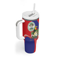Personalized Belize Toucan Tropical Tumbler With Handle Happy Independence Day