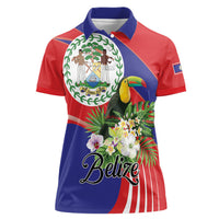 Personalized Belize Toucan Tropical Women Polo Shirt Happy Independence Day