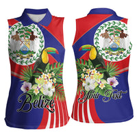 Personalized Belize Toucan Tropical Women Sleeveless Polo Shirt Happy Independence Day