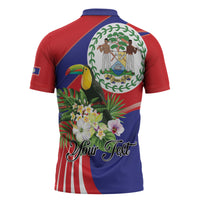 Personalized Belize Toucan Tropical Zipper Polo Shirt Happy Independence Day