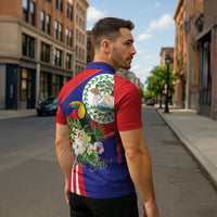 Personalized Belize Toucan Tropical Zipper Polo Shirt Happy Independence Day