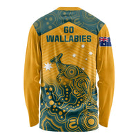 Australia Rugby Long Sleeve Shirt Wallabies Aboriginal Pattern LT01