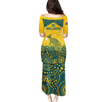 Australia Rugby Puletasi Wallabies Aboriginal Pattern - Wonder Print Shop