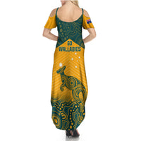 Australia Rugby Summer Maxi Dress Wallabies Aboriginal Pattern - Wonder Print Shop