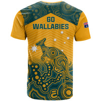 Australia Rugby T Shirt Wallabies Aboriginal Pattern - Wonder Print Shop