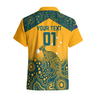 Custom Australia Rugby Hawaiian Shirt Wallabies Aboriginal Pattern - Wonder Print Shop