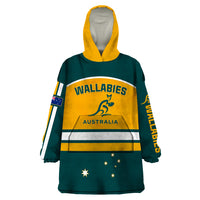 Australia Rugby Wearable Blanket Hoodie Wallabies Go 2023 World Cup - Wonder Print Shop