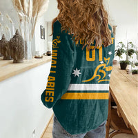 Custom Australia Rugby Women Casual Shirt Wallabies Go 2023 World Cup - Wonder Print Shop