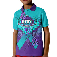 Personalised Stay Your Story is Not Over Suicide Prevention Kid Polo Shirt - Wonder Print Shop