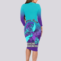 Personalised Stay Your Story is Not Over Suicide Prevention Long Sleeve Bodycon Dress - Wonder Print Shop